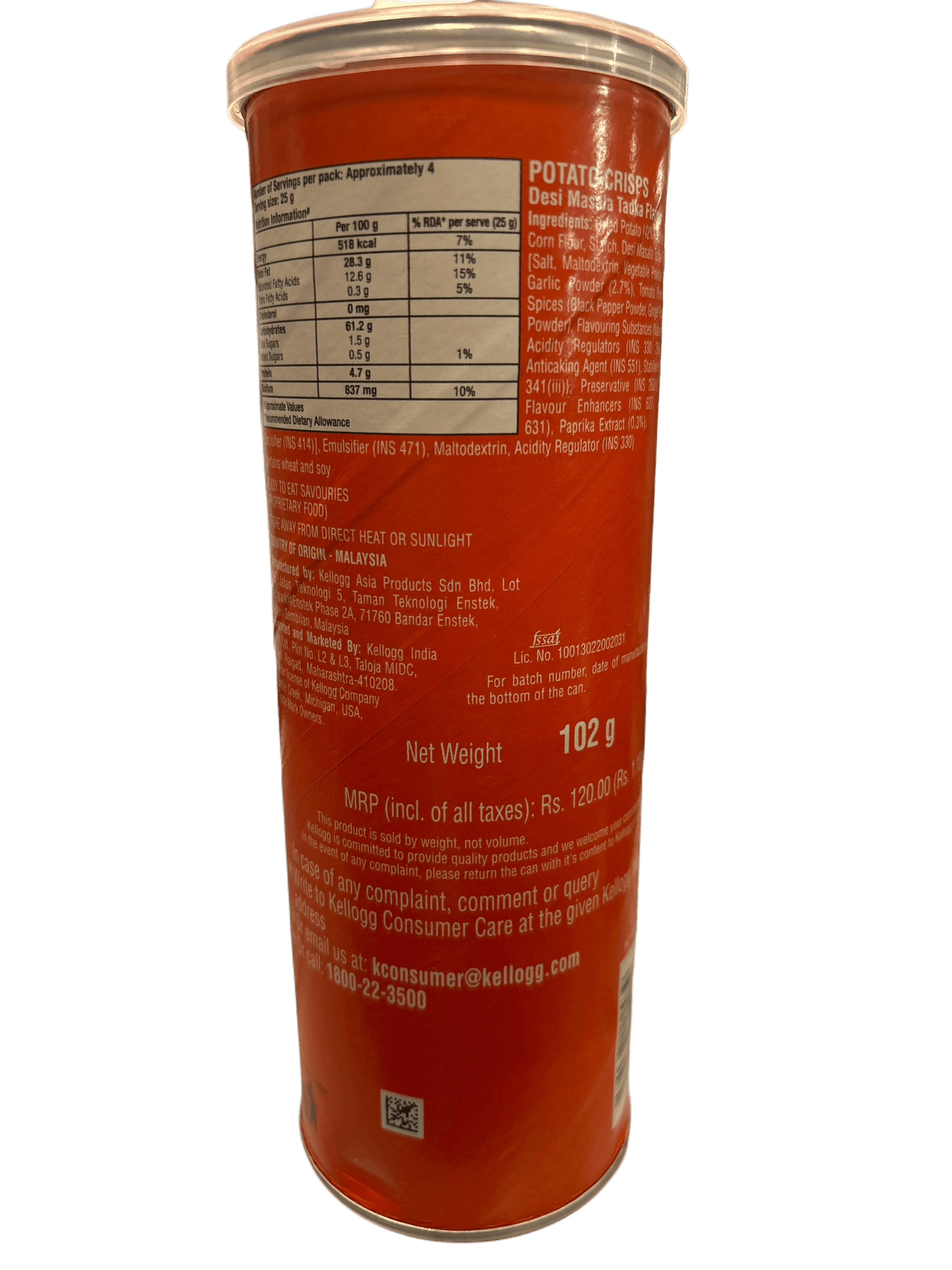 Pringles Desi Masala Tadka 102G - Indian Edition