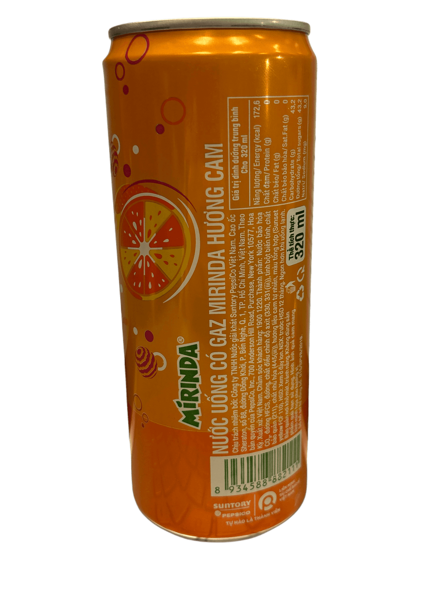Mirinda Huong Cam Orange Can 320 ML - Vietnamese Edition
