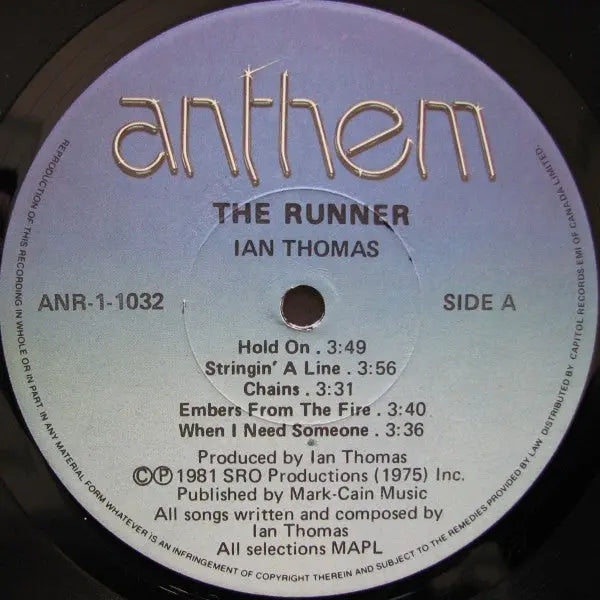 Ian Thomas – The Runner - 1981 Original - Bargain Bin!