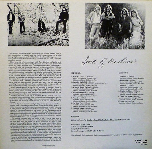 Moses – End Of The Line -1978 Original Yellow Vinyl!