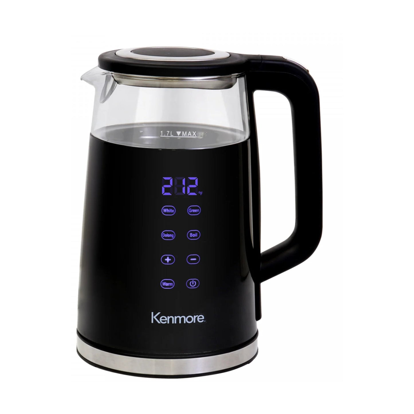 Bouilloire Kenmore de 1,7 L en verre à double paroi avec écran tactile (KKTKDB)