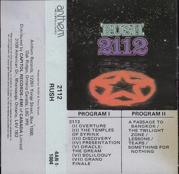 Rush – 2112 - Cassette