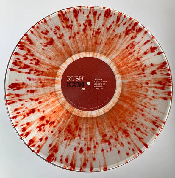Rush – ICON - Limited Edition, Clear Translucent With Heavy Red Splatter, Rare