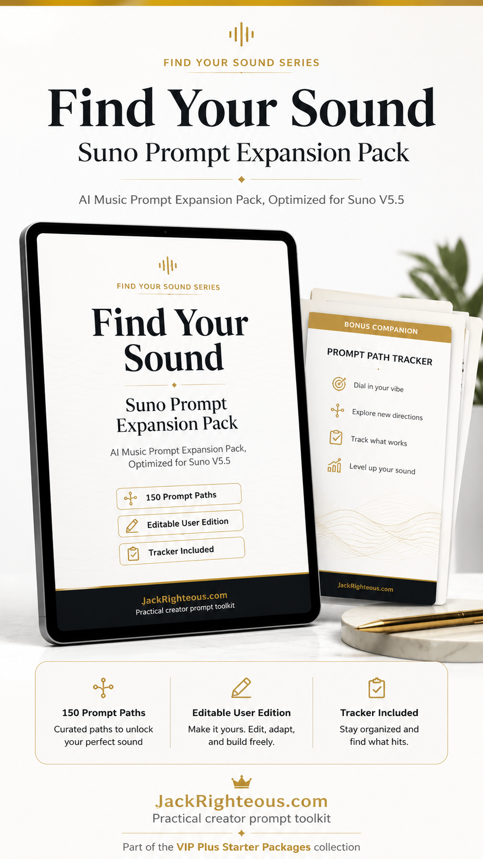 Suno Prompt Expansion Pack for AI music creation on a white background