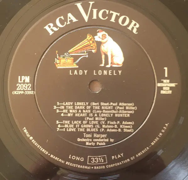 Toni Harper ‎– Lady Lonely - 1959 Mono Original