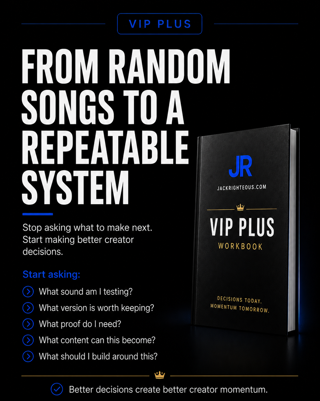 VIP Plus helps AI music creators move from random songs to a repeatable creator workflow system.