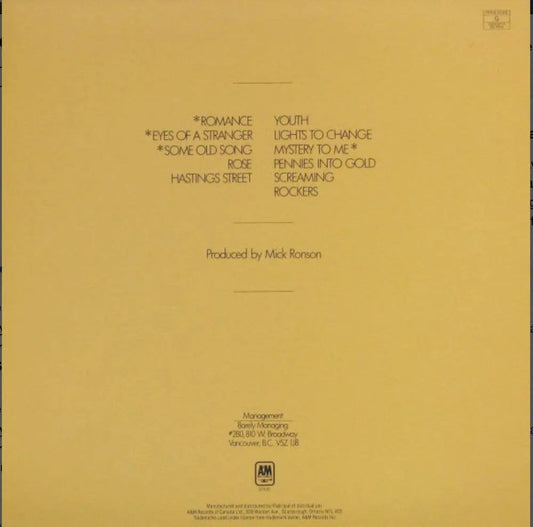 Payolas ‎– No Stranger To Danger - 1982