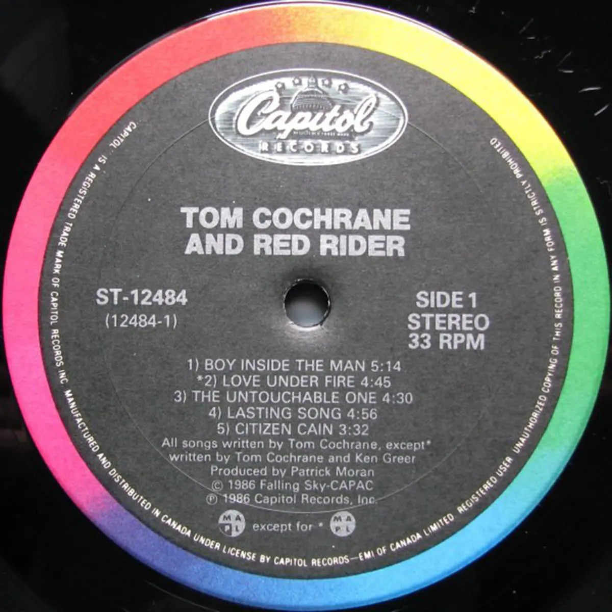 Tom Cochrane And Red Rider ‎– Tom Cochrane And Red Rider - 1986, Autographed!