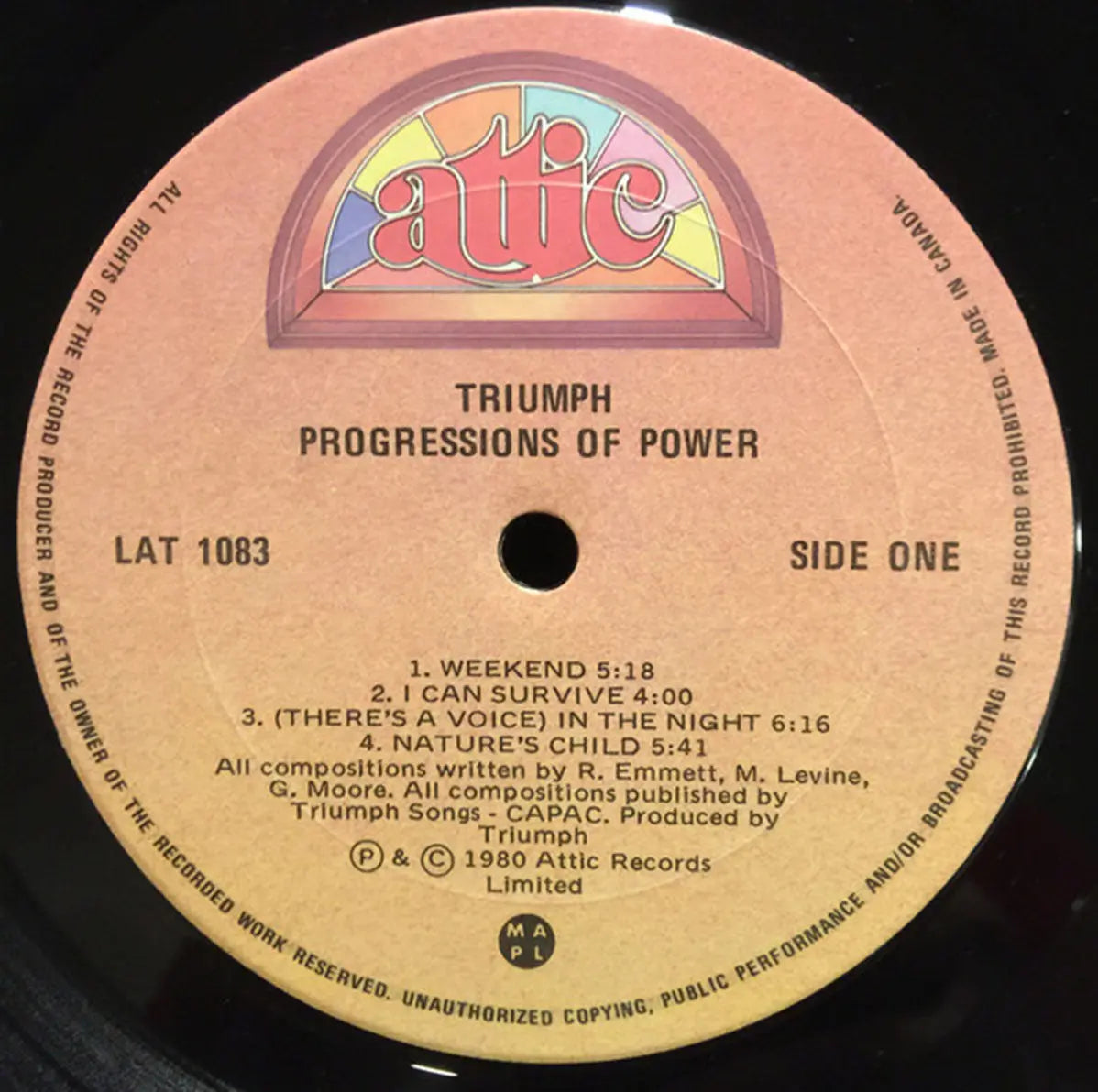 Triumph ‎– Progressions Of Power - 1980 Original!
