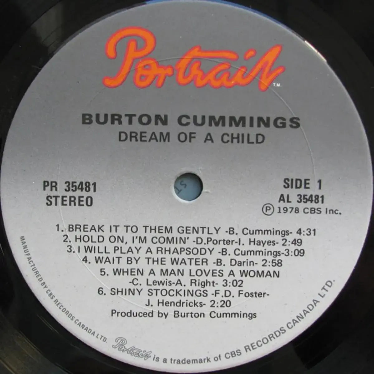 Burton Cummings – Dream Of A Child - 1978 Original