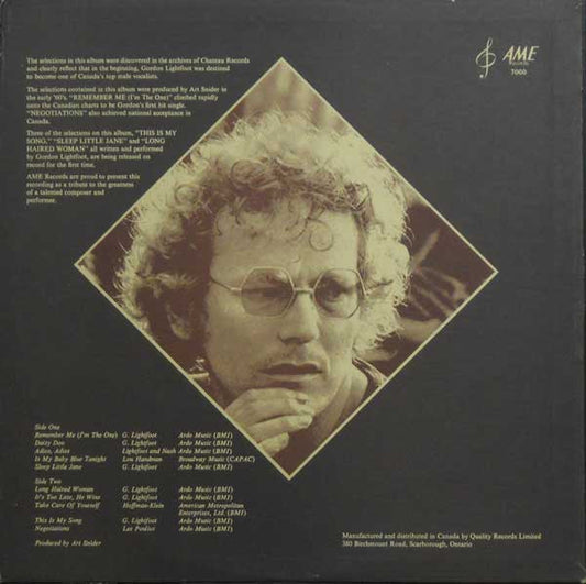 Gordon Lightfoot – Early Lightfoot - 1971 Original