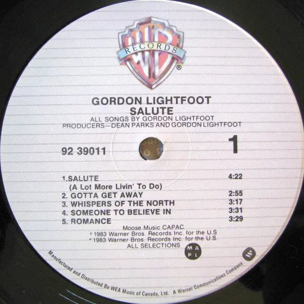 Gordon Lightfoot – Salute - 1983 Original in Shrinkwrap!