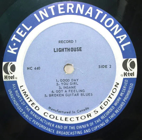 Lighthouse – K-tel Presents Lighthouse; 20 Great Hits - 1975 Original
