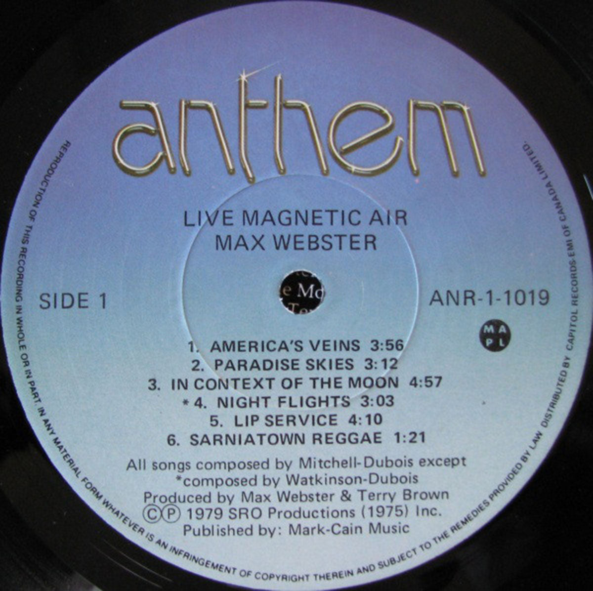 Max Webster – Live Magnetic Air - 1979 Pressing