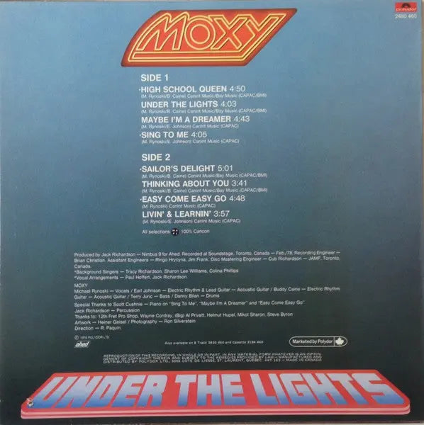 Moxy – Under The Lights - 1978 Original in Shrinkwrap