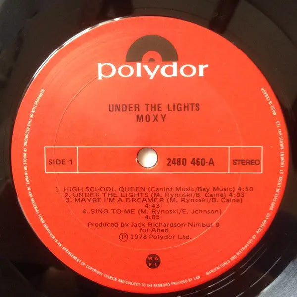 Moxy – Under The Lights - 1978 Original in Shrinkwrap