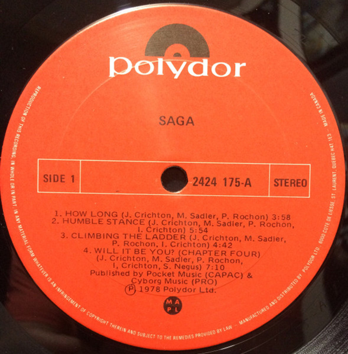 Saga – Saga - 1978 Original