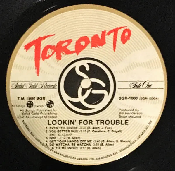 Toronto – Lookin' For Trouble - 1980