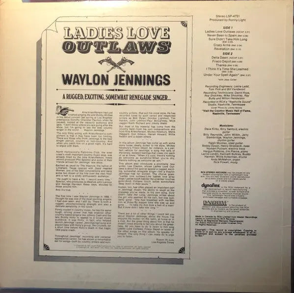 Waylon Jennings – Ladies Love Outlaws - 1972 SEALED!