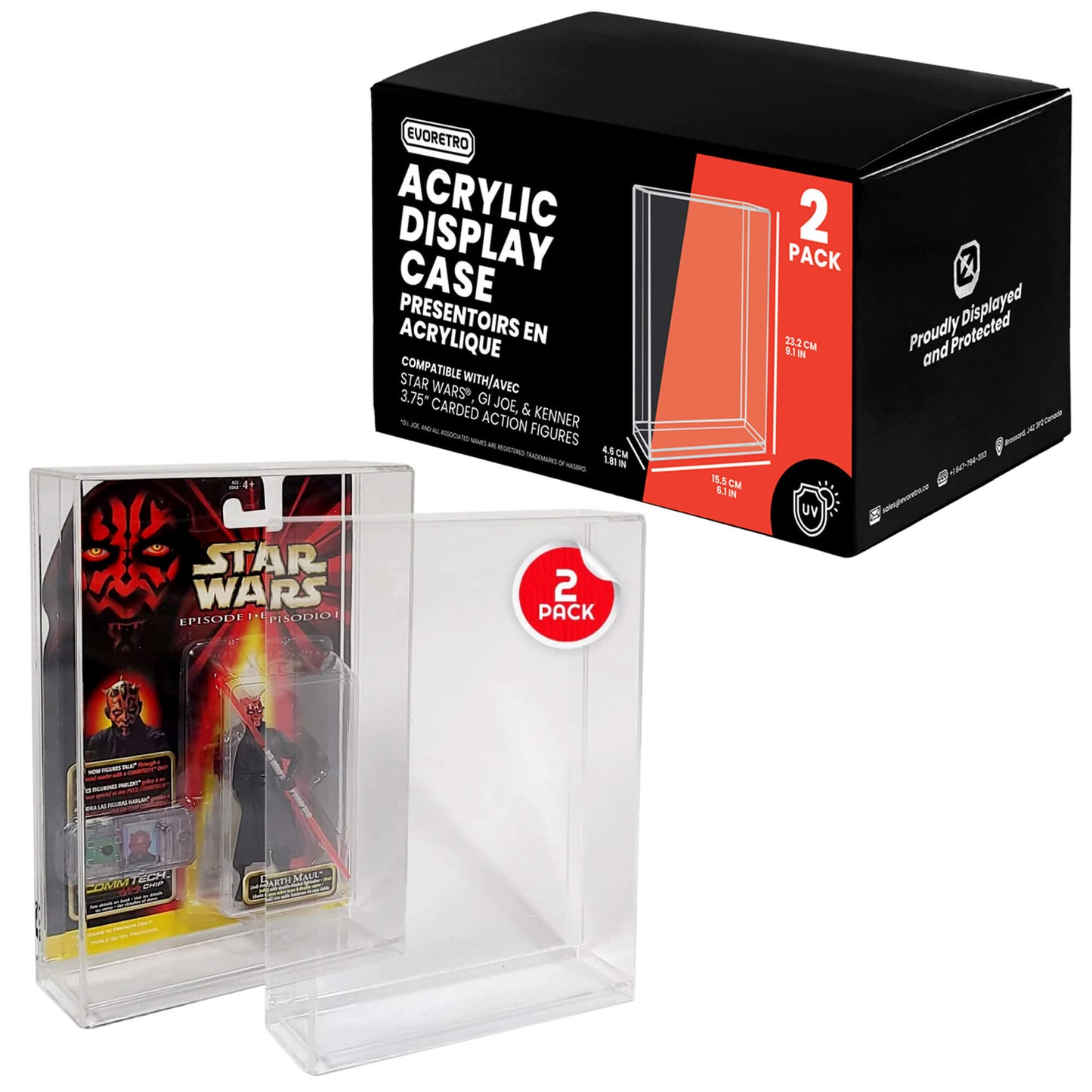 Acrylic Display Case for Star Wars & GI - Joe Carded 3.75" Action Figure Pack of 2 - Jack Righteous