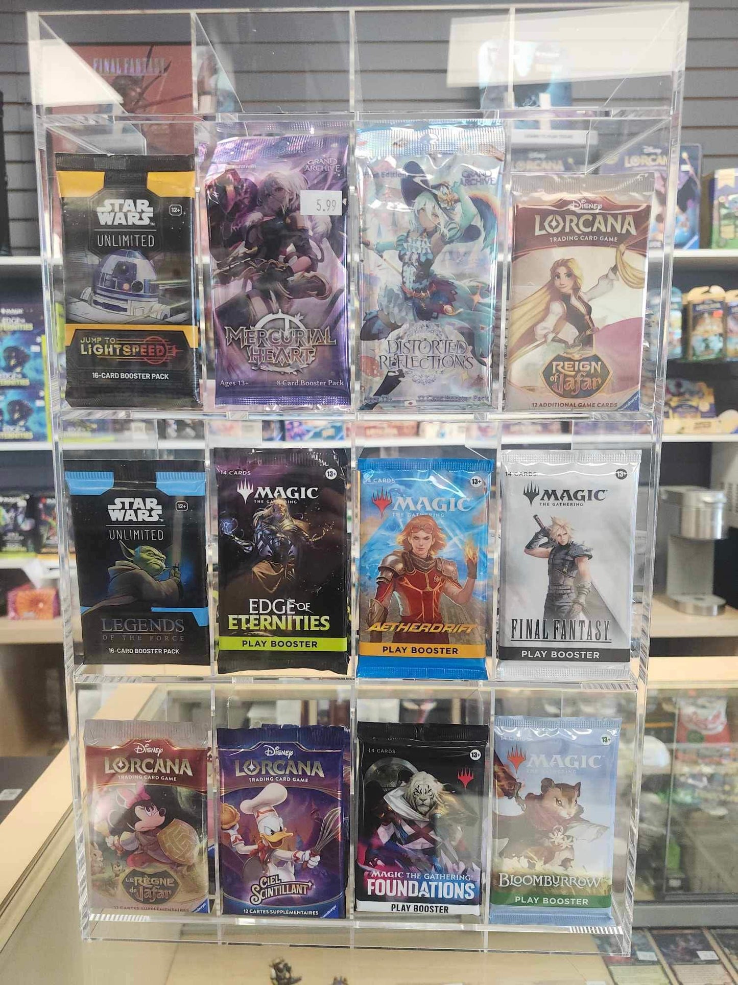 Acrylic Display Stand for Booster DispenserPacks – Retail Counter Unit with Top Shelf - Jack Righteous