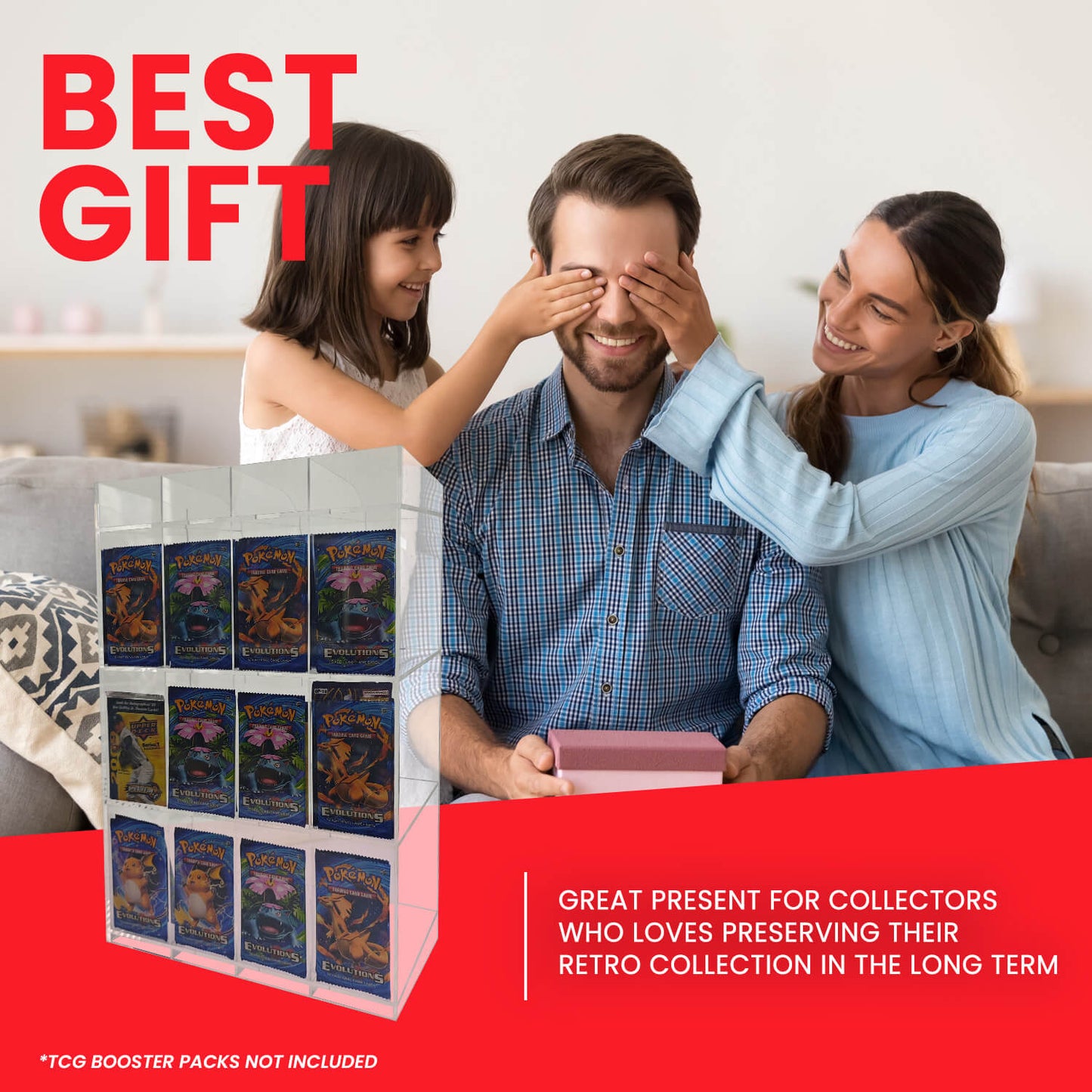 Acrylic Display Stand for Booster DispenserPacks – Retail Counter Unit with Top Shelf - Jack Righteous