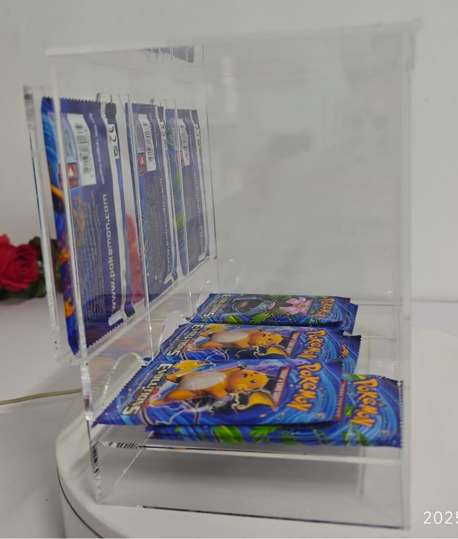 Acrylic Display Stand for Booster DispenserPacks – Retail Counter Unit with Top Shelf - Jack Righteous