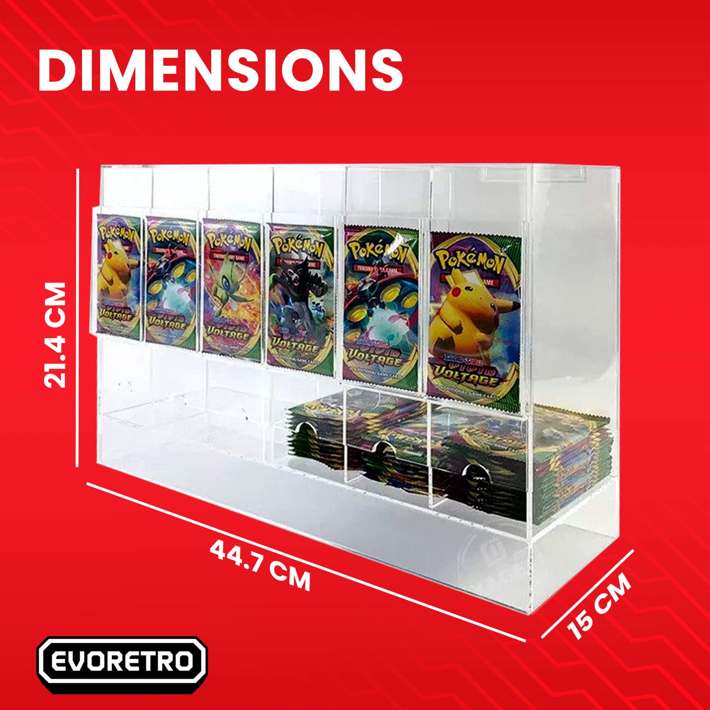 Acrylic Display Stand for Booster DispenserPacks – Retail Counter Unit with Top Shelf - Jack Righteous