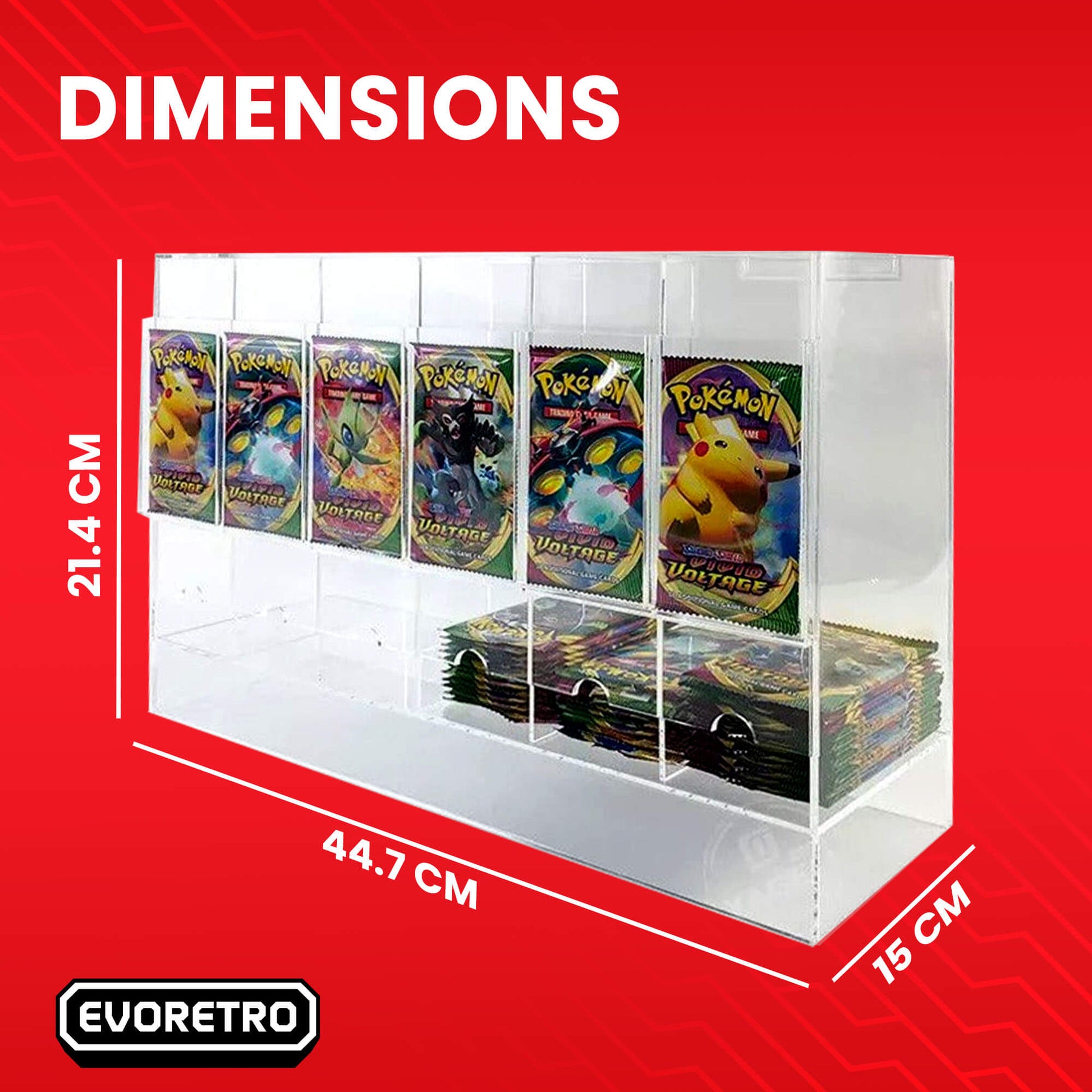 Acrylic Display Stand for Booster DispenserPacks – Retail Counter Unit with Top Shelf - Jack Righteous