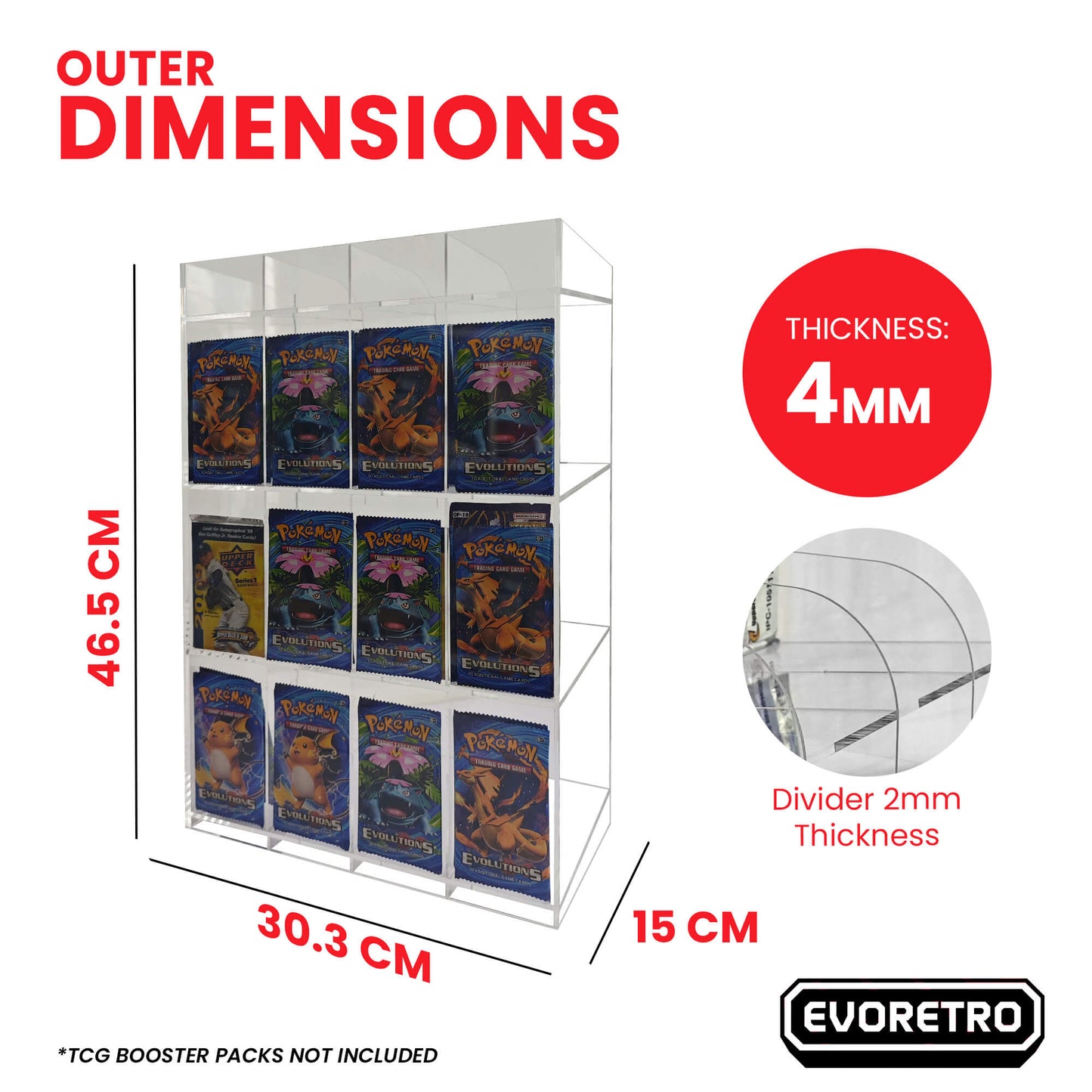 Acrylic Display Stand for Booster DispenserPacks – Retail Counter Unit with Top Shelf - Jack Righteous