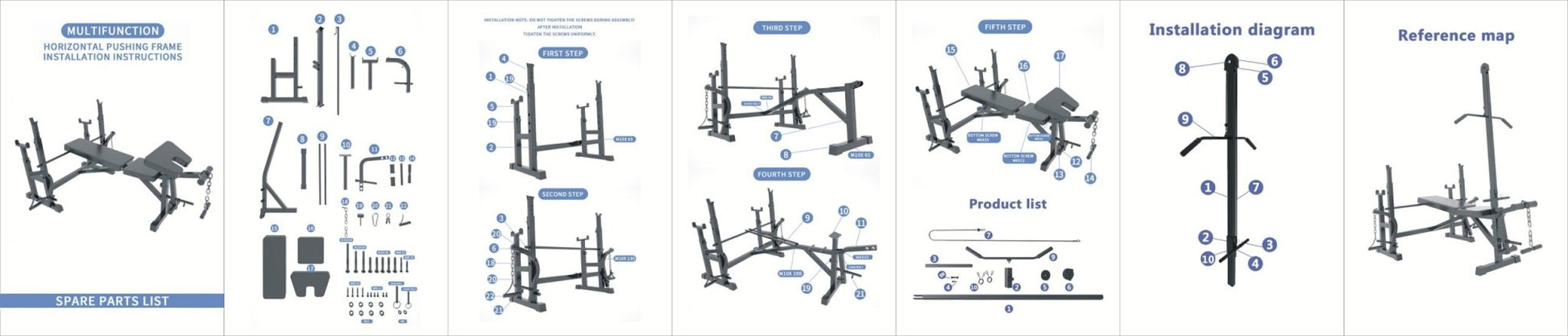 Adjustable Workout Bench with Lat Pulldown Pulley, Scott Bench & Barbell Rack ST6655 - Jack Righteous