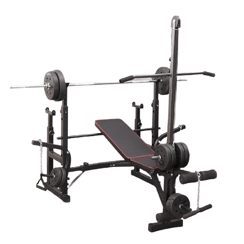 Adjustable Workout Bench with Lat Pulldown Pulley, Scott Bench & Barbell Rack ST6655 - Jack Righteous
