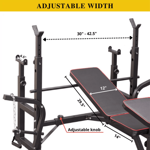 Adjustable Workout Bench with Lat Pulldown Pulley, Scott Bench & Barbell Rack ST6655 - Jack Righteous