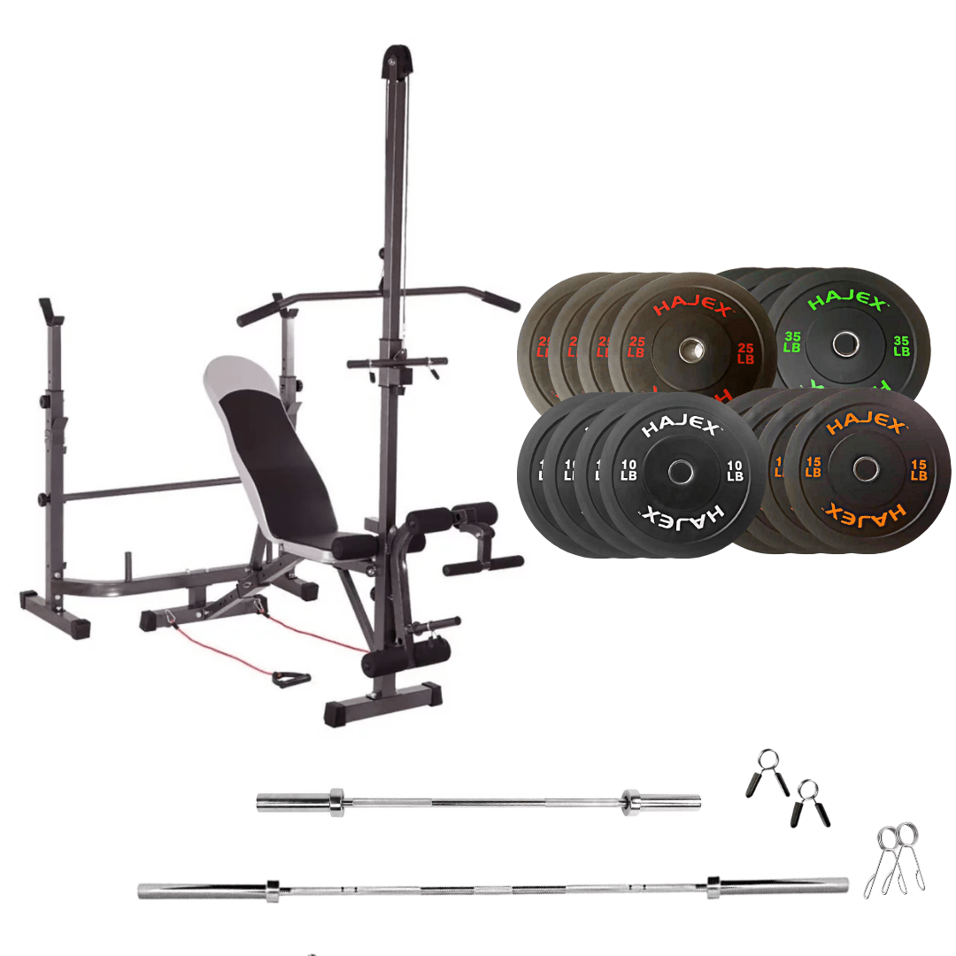 Adjustable Workout Bench with Weight Sets - Jack Righteous