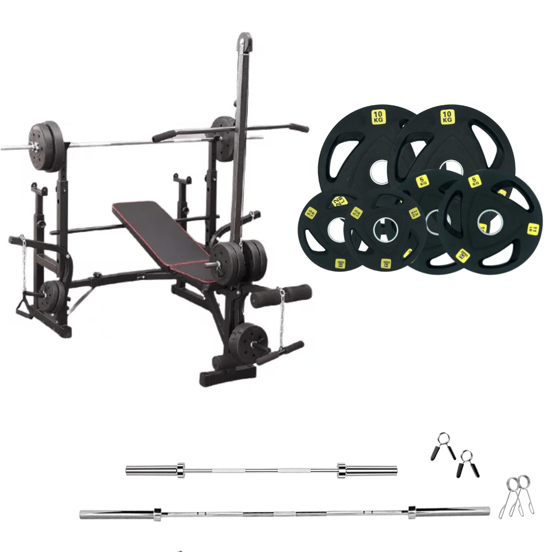 Adjustable Workout Bench with Weight Sets - Jack Righteous