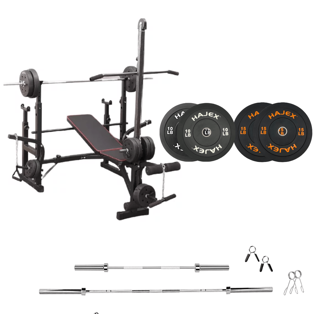 Adjustable Workout Bench with Weight Sets - Jack Righteous