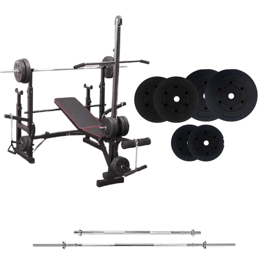 Adjustable Workout Bench with Weight Sets - Jack Righteous