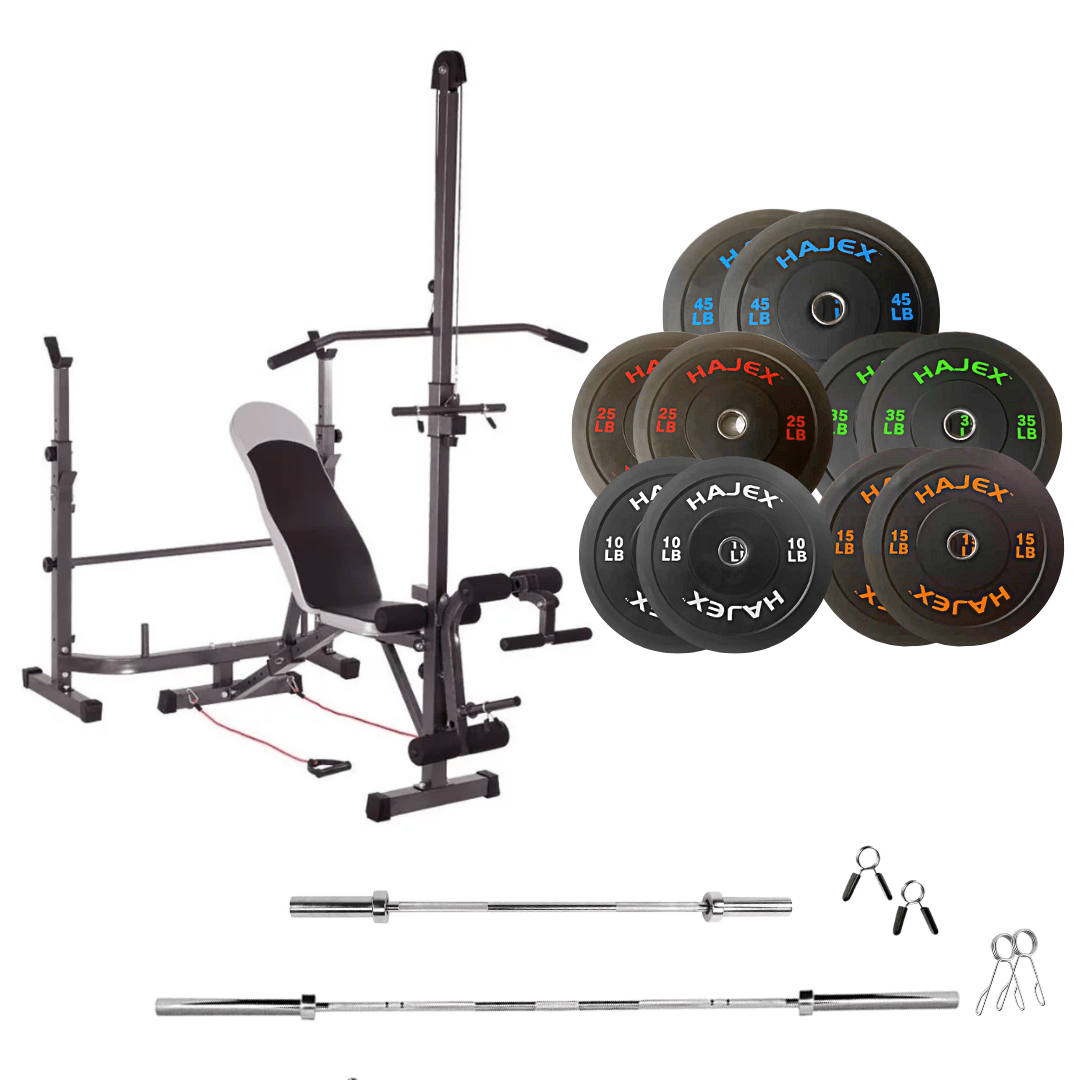 Adjustable Workout Bench with Weight Sets - Jack Righteous