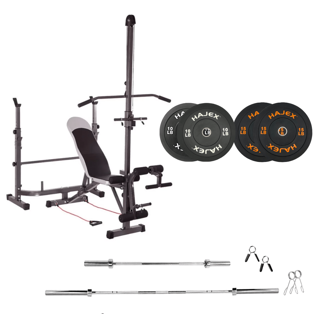 Adjustable Workout Bench with Weight Sets - Jack Righteous