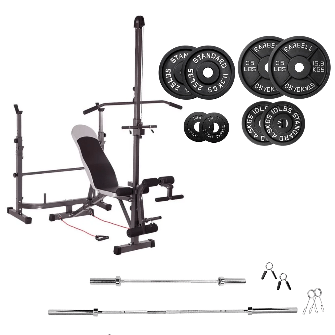 Adjustable Workout Bench with Weight Sets - Jack Righteous