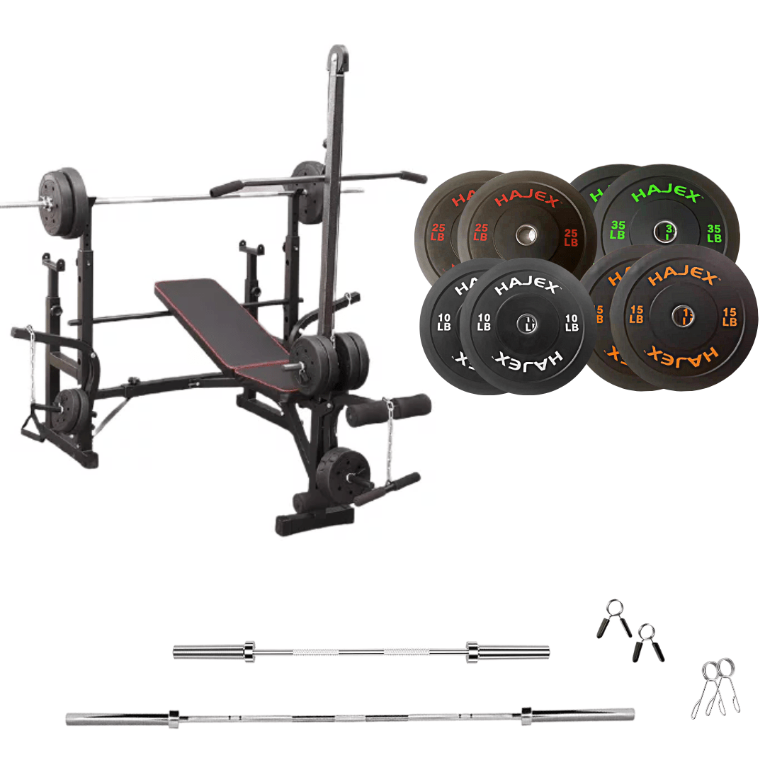 Adjustable Workout Bench with Weight Sets - Jack Righteous