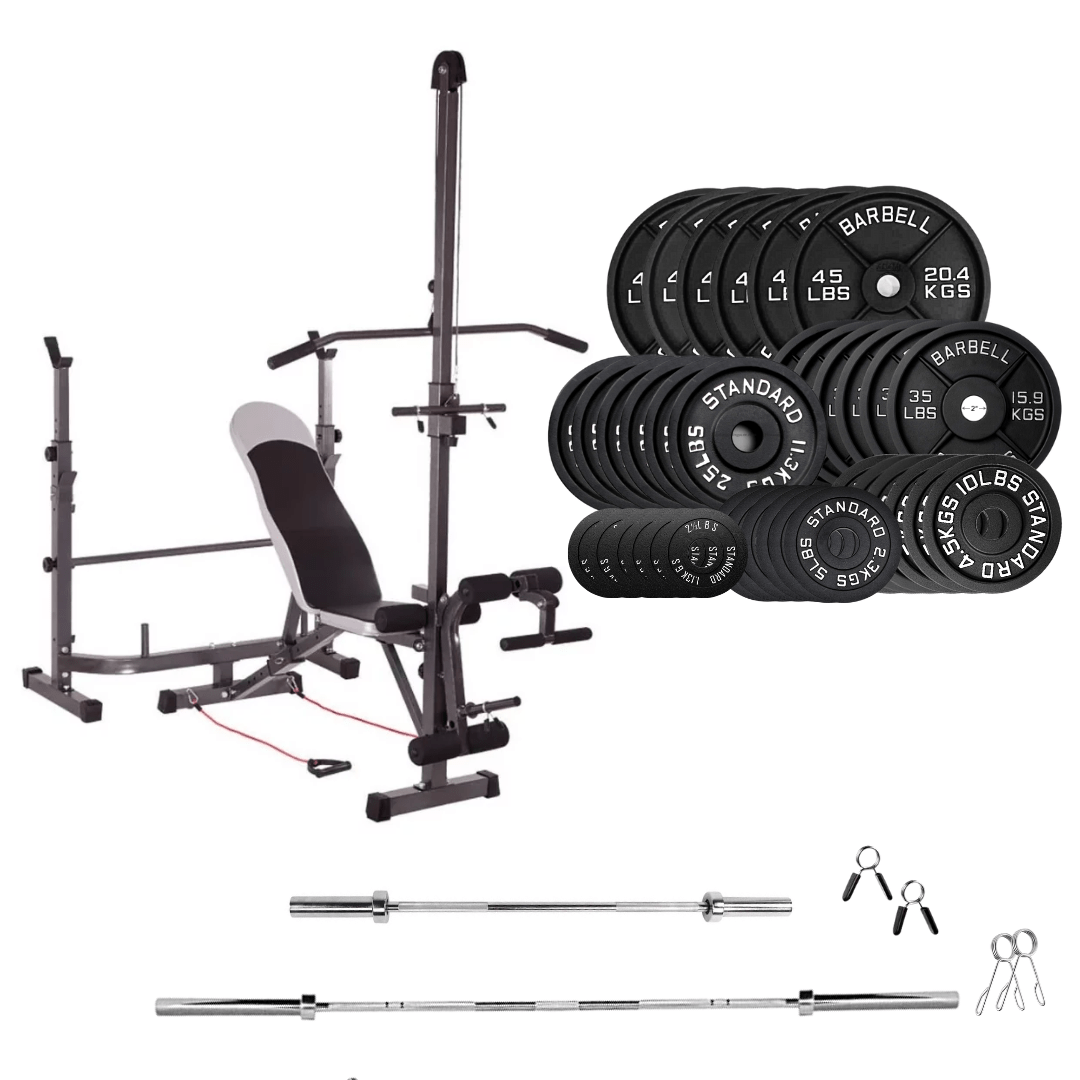 Adjustable Workout Bench with Weight Sets - Jack Righteous