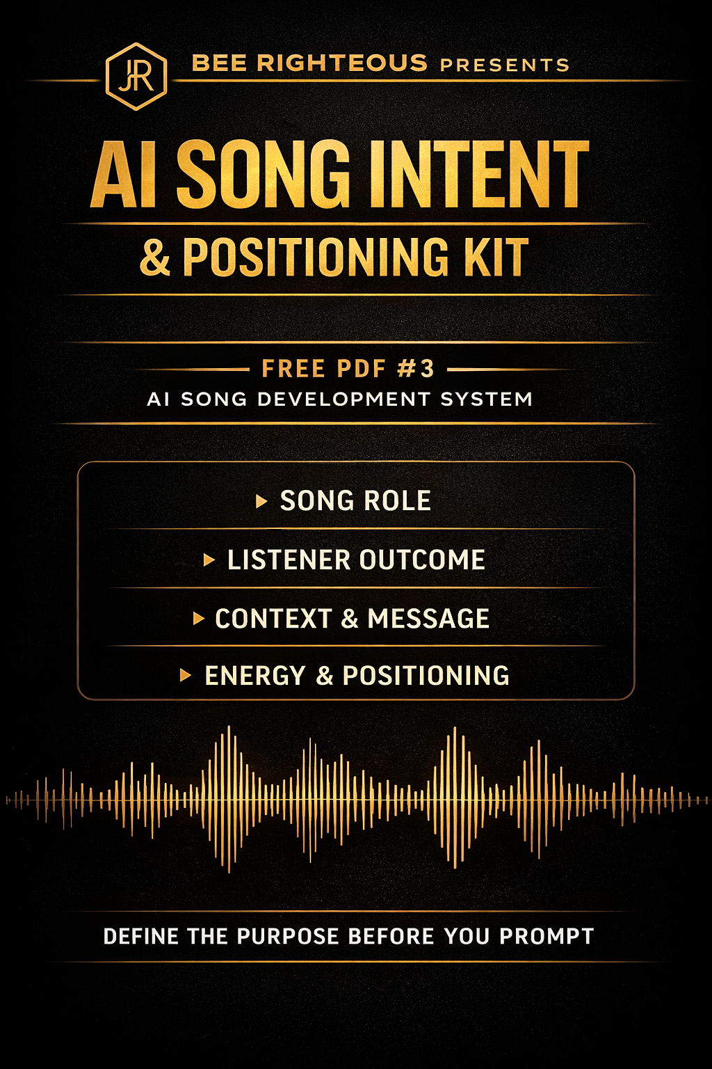 AI Song Intent and Positioning Kit for clarifying purpose, audience and direction before creating a track