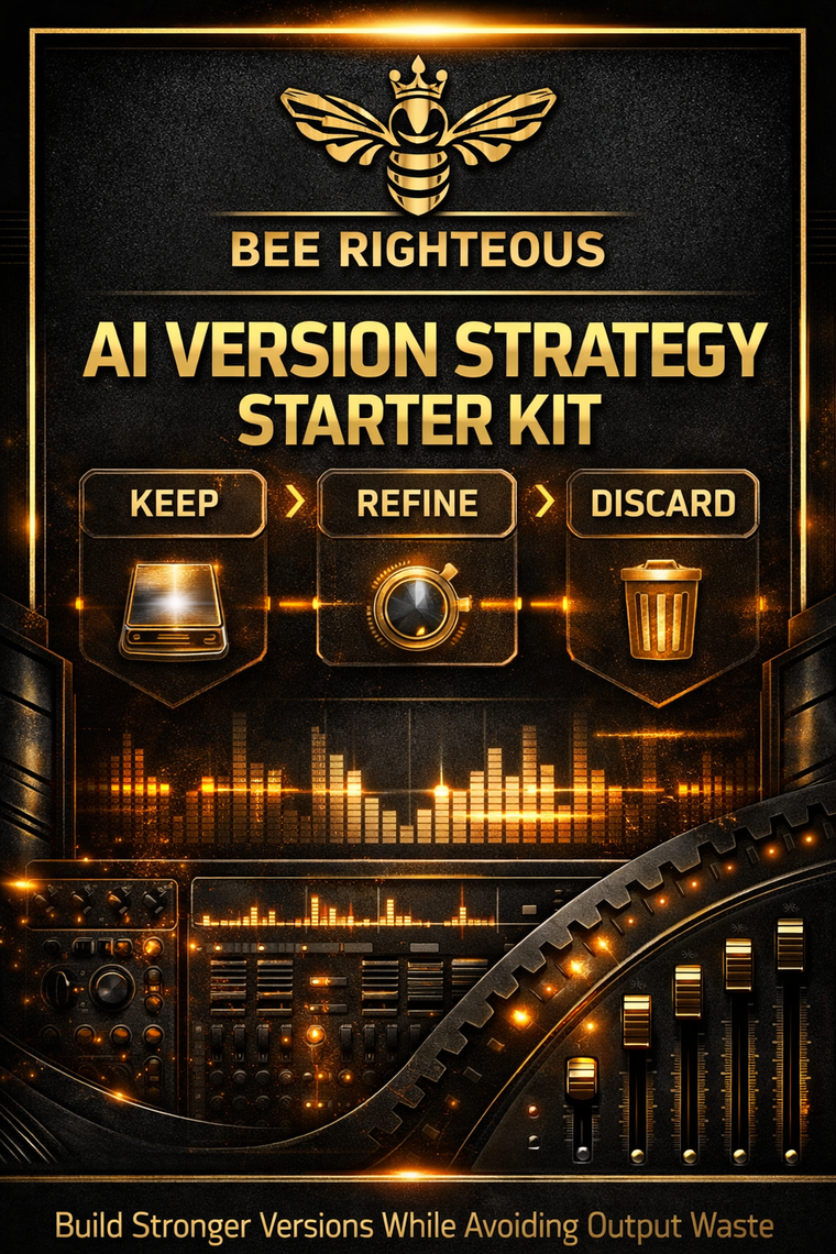 Free AI music version strategy kit for managing iterations, refining strong outputs and avoiding random regeneration