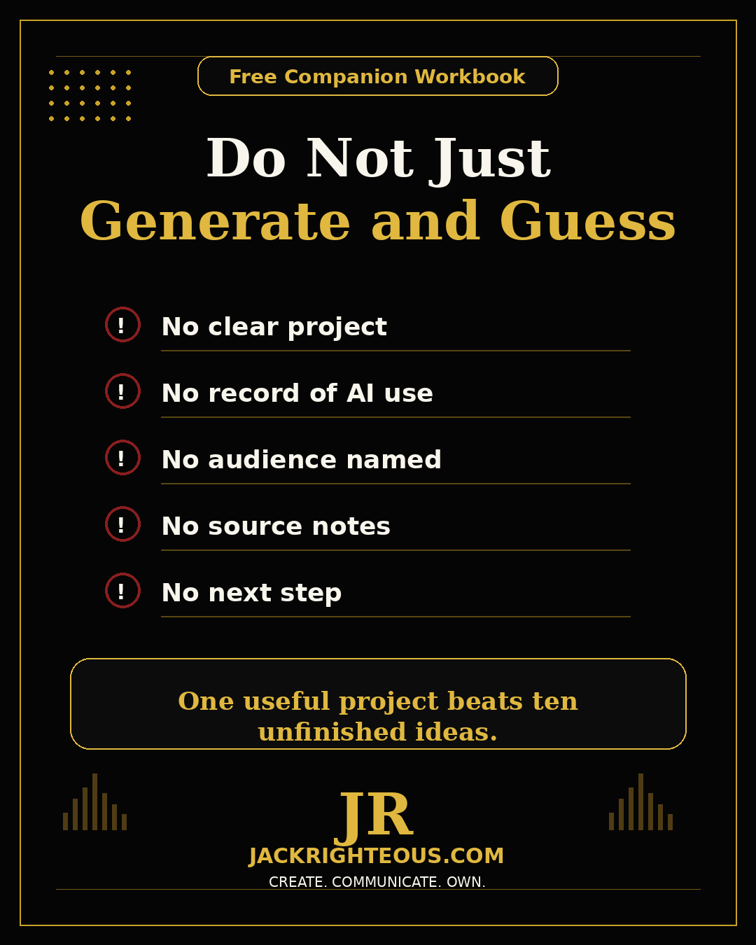 Black and gold poster with text on a black background