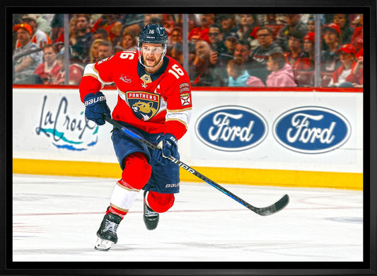 Aleksander Barkov 20x29 Framed Canvas Florida Panthers - Jack Righteous