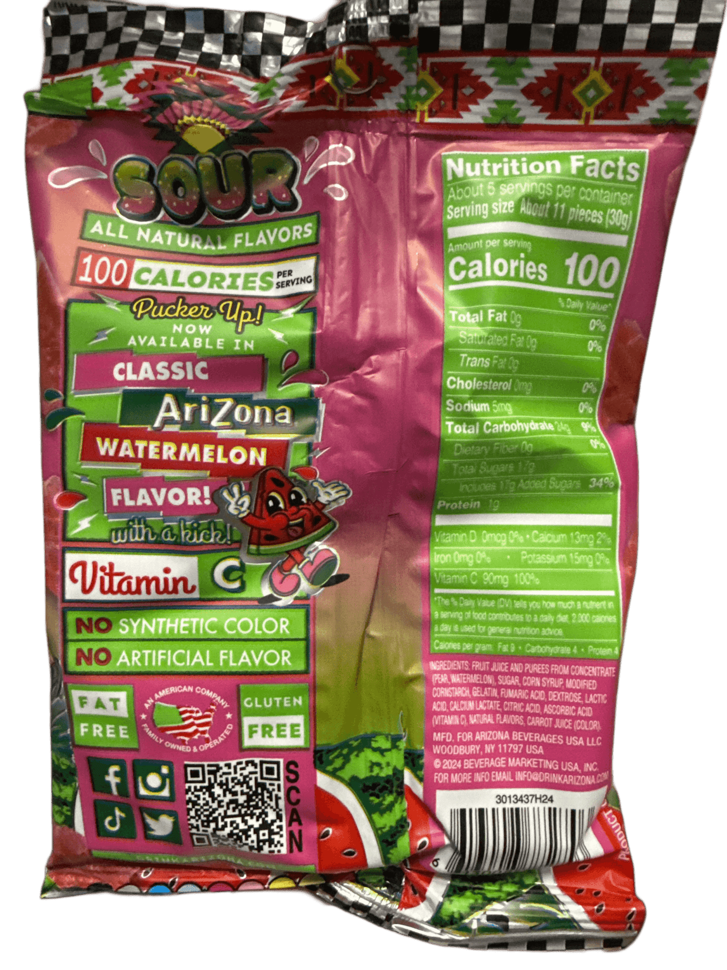 Arizona Sour Watermelon Fruit Snacks 142G - U.S Edition - Jack Righteous
