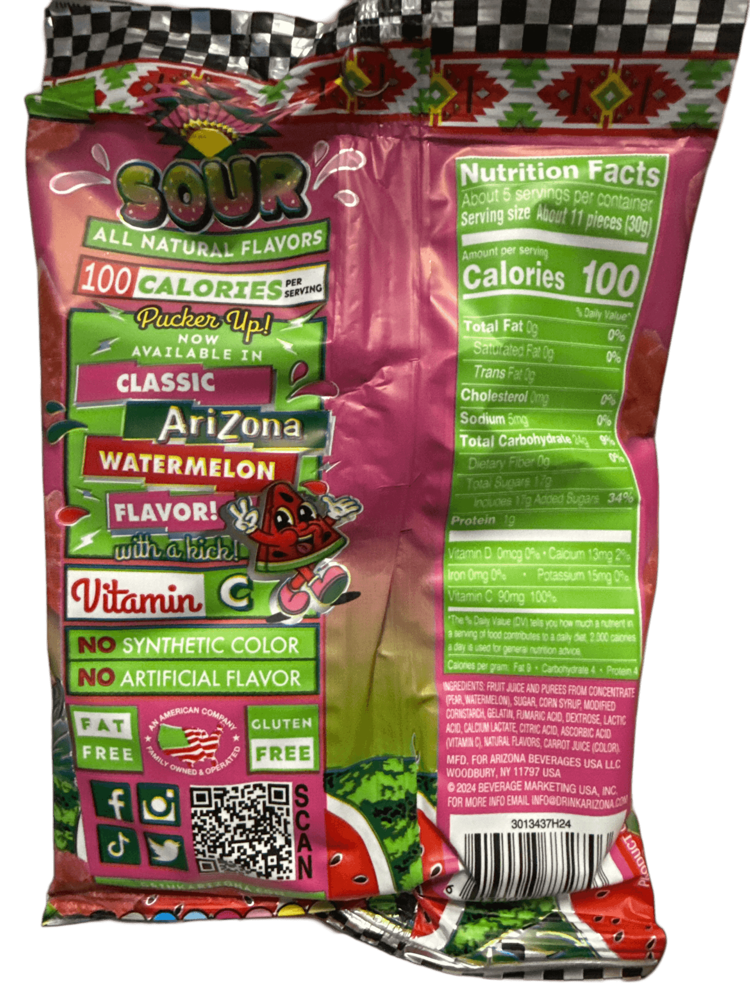 Arizona Sour Watermelon Fruit Snacks 142G - U.S Edition - Jack Righteous