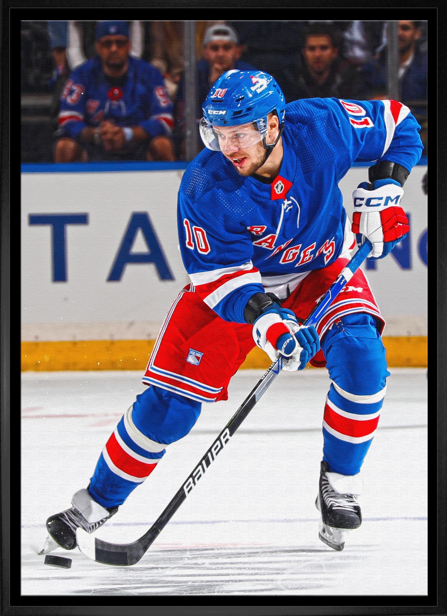 Artemi Panarin Framed 20x29 Canvas Rangers Action - V - Jack Righteous