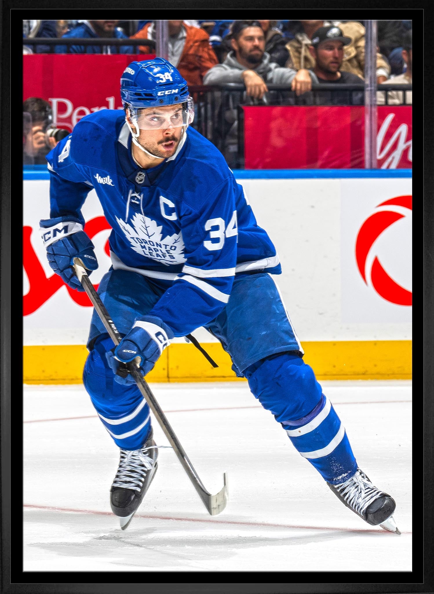 Auston Matthews 20x29 Framed Canvas Toronto Maple Leafs - Jack Righteous